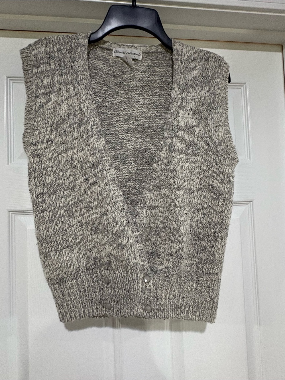 Vintage Gray Knit Button sweater vest size small